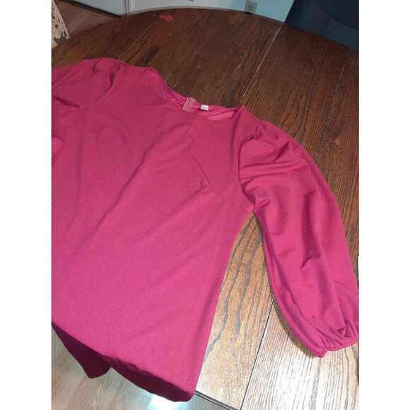 3XL Red Long Balloon Sleeve Maxi Dress - Picture 2 of 3